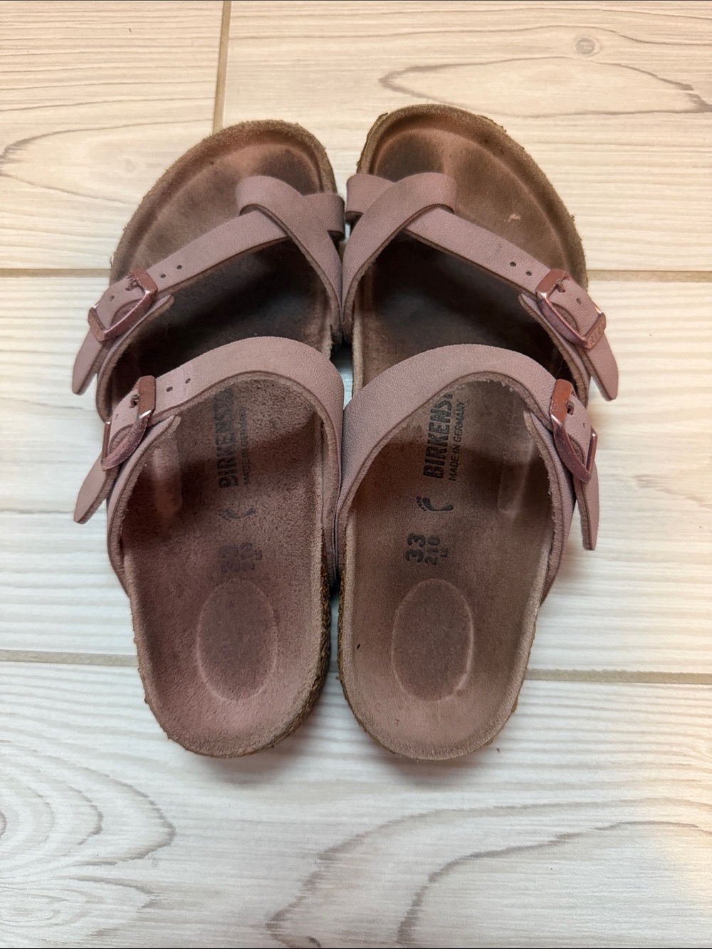 Birkenstock Girls dusty pink Arizona Double Strap Sandals us 2-2 1/2 EU 33